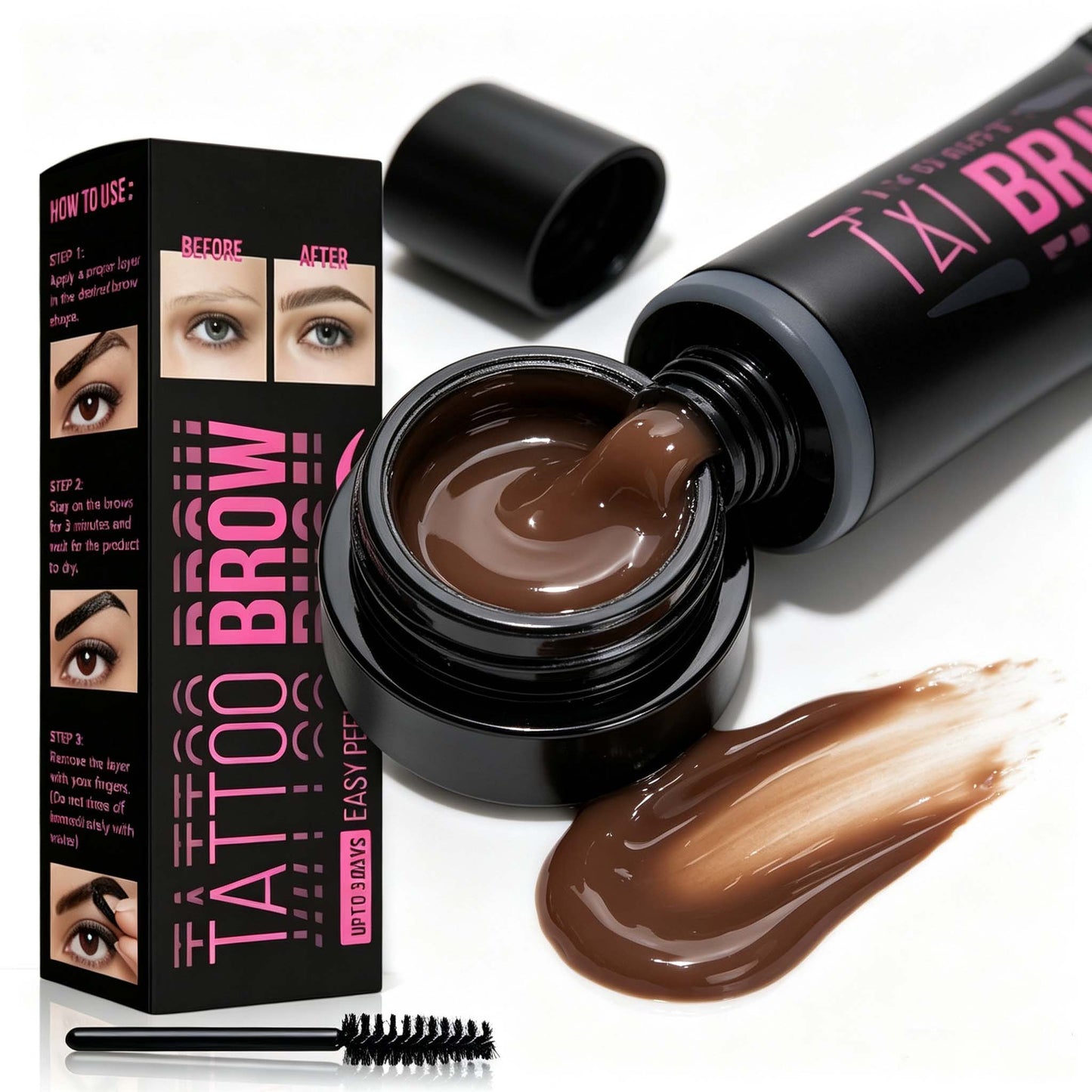 Tattoo Brow Peel-off Eyebrow Gel, 3 Days Long Lasting Waterproof Eyebrow Tint