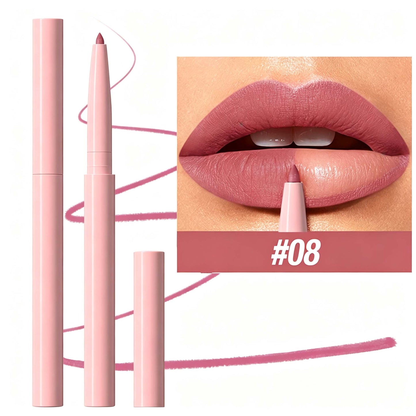 Smooth Velvet Matte Lip Liner | Long Lasting Waterproof Lip Contour Crayon