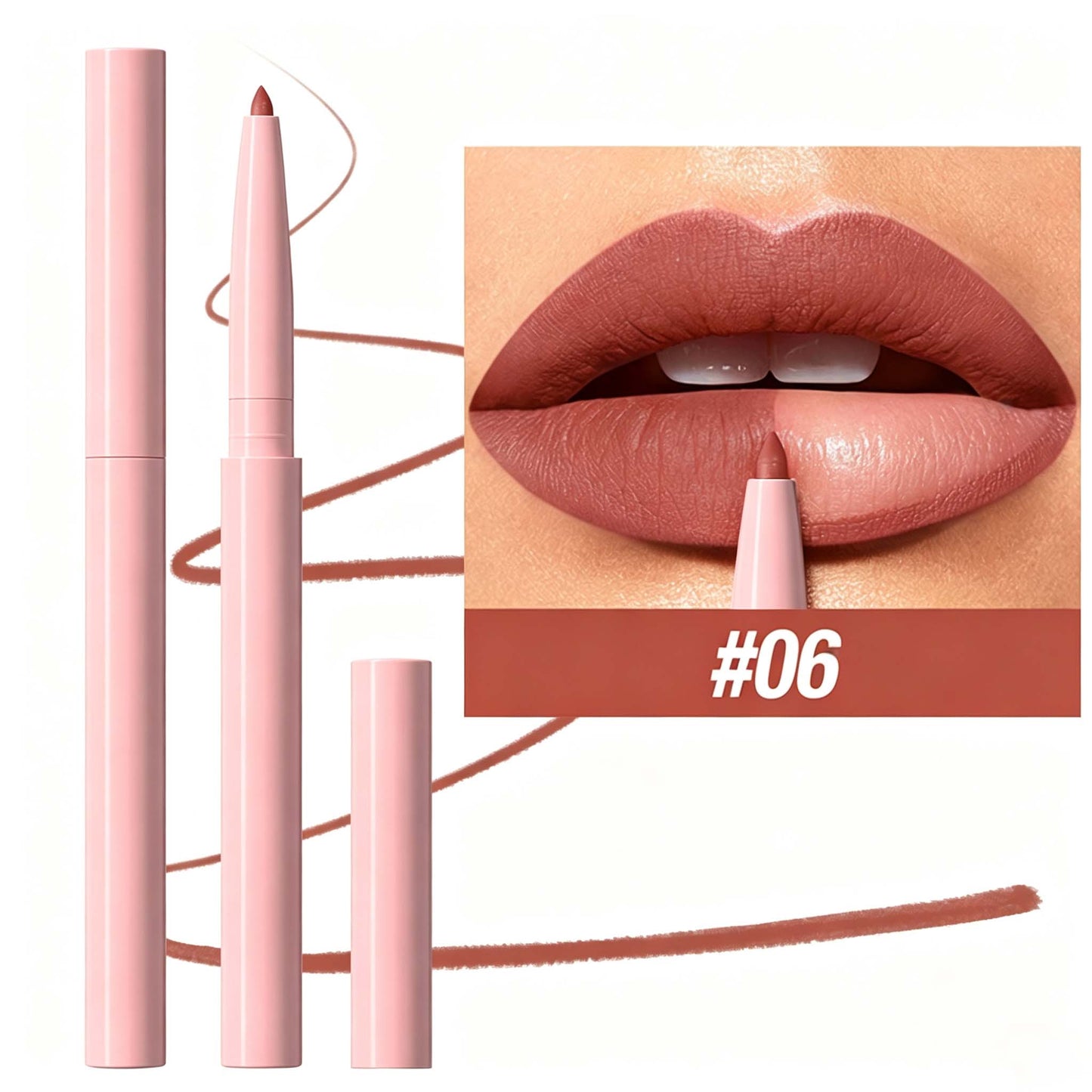 Smooth Velvet Matte Lip Liner | Long Lasting Waterproof Lip Contour Crayon