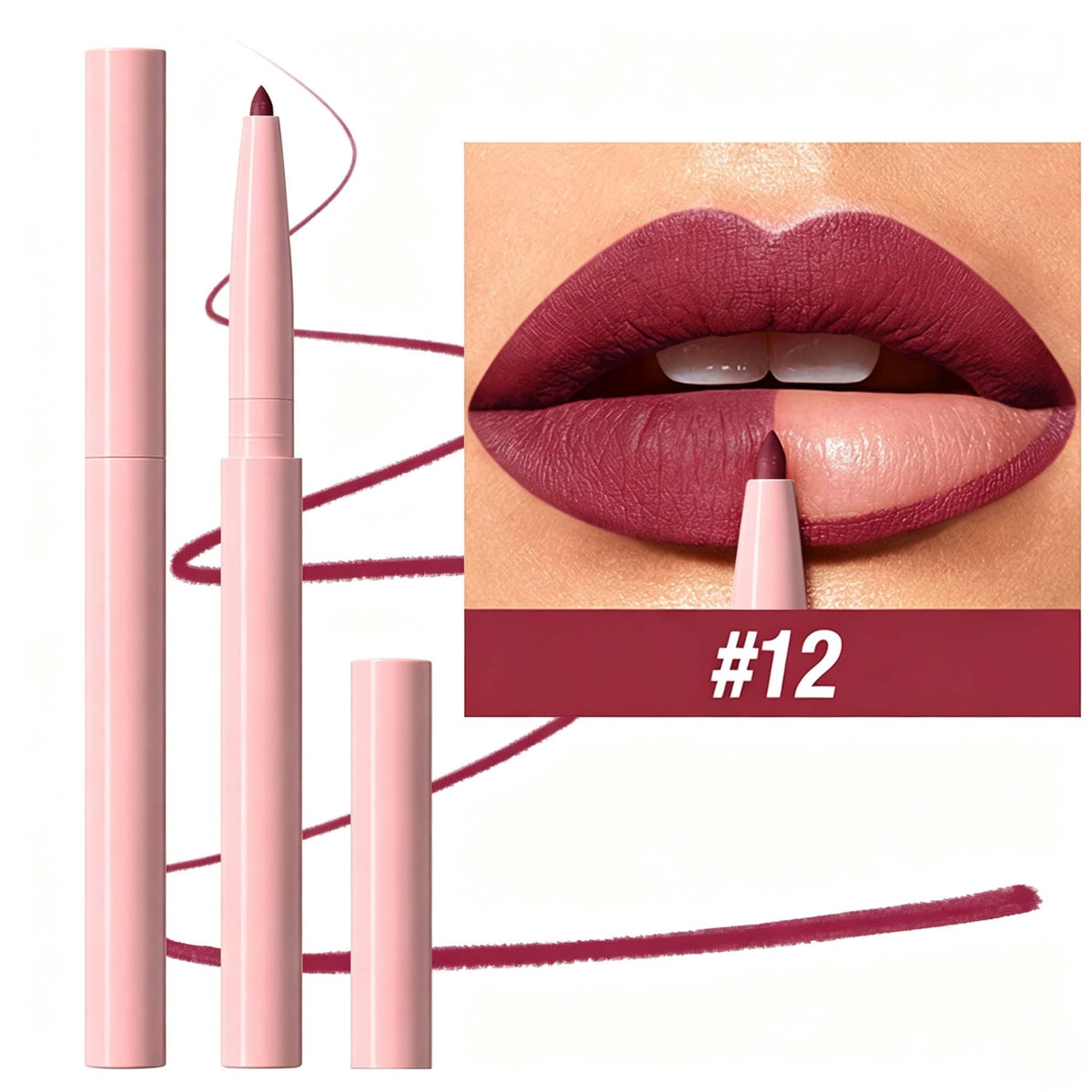 Smooth Velvet Matte Lip Liner | Long Lasting Waterproof Lip Contour Crayon