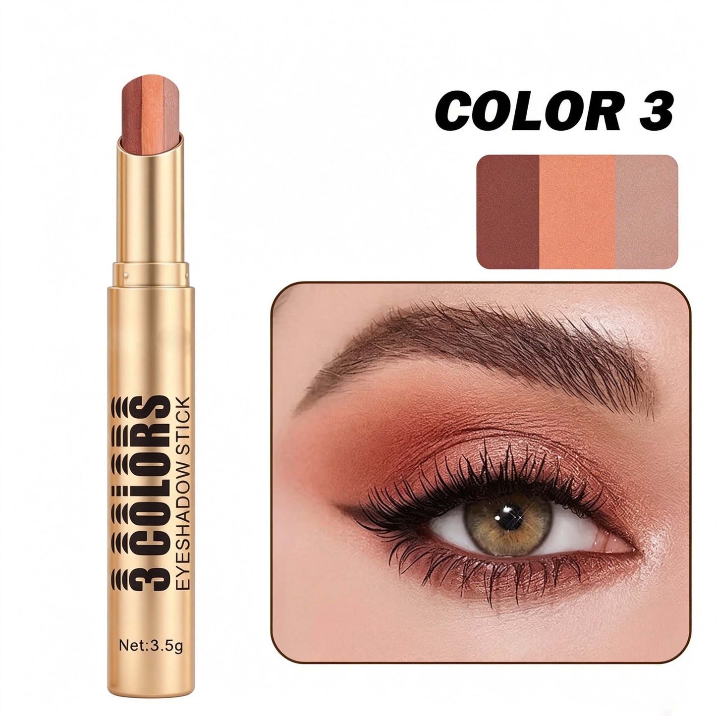 3‑In‑1 Cream Eyeshadow Stick, Multi‑Tone Eye Makeup