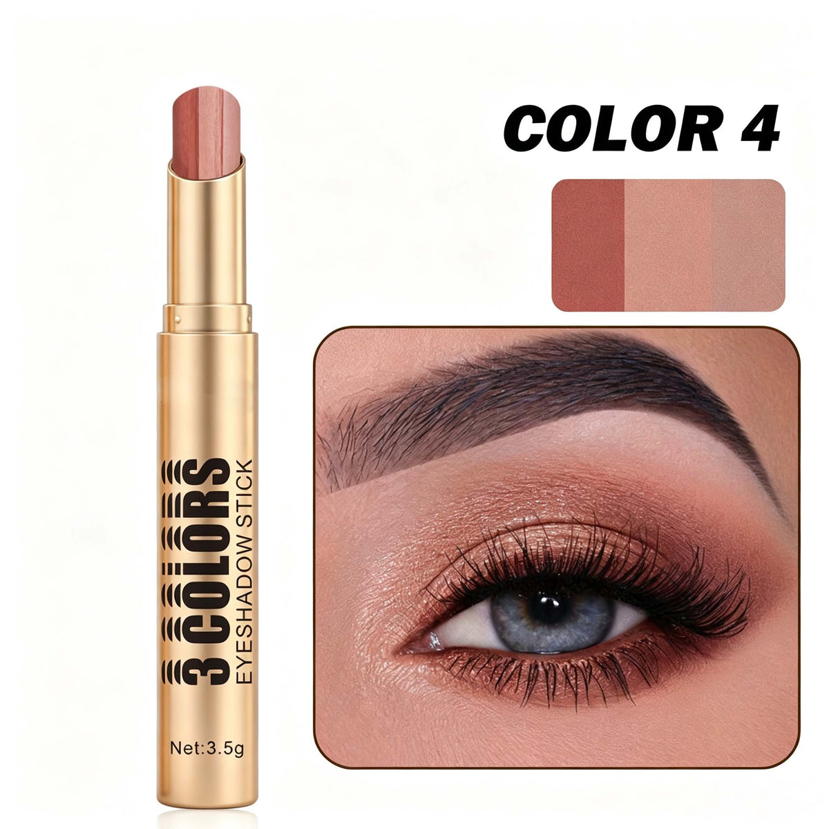 3‑In‑1 Cream Eyeshadow Stick, Multi‑Tone Eye Makeup